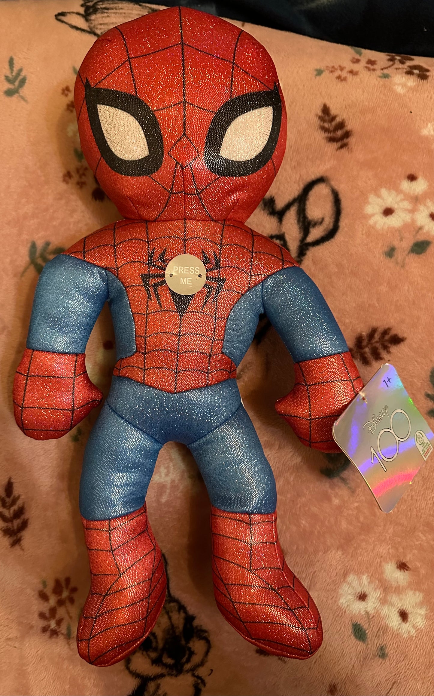 peluche spiderman édition pailletée