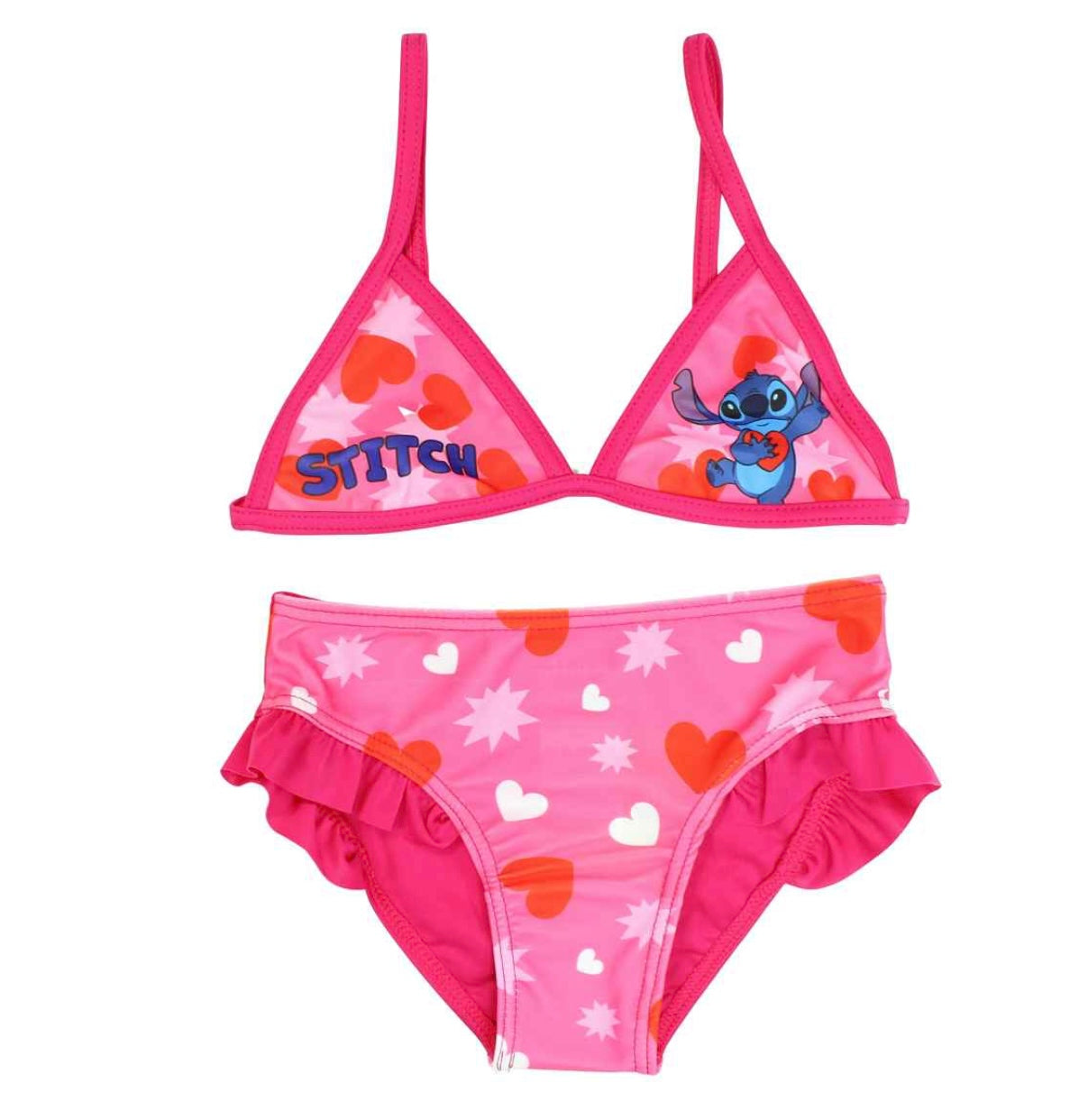 Maillot de bain 2 pièces stitch rose