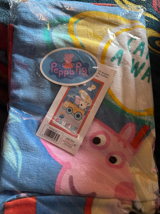 serviette peppa pig tracteur plage coton