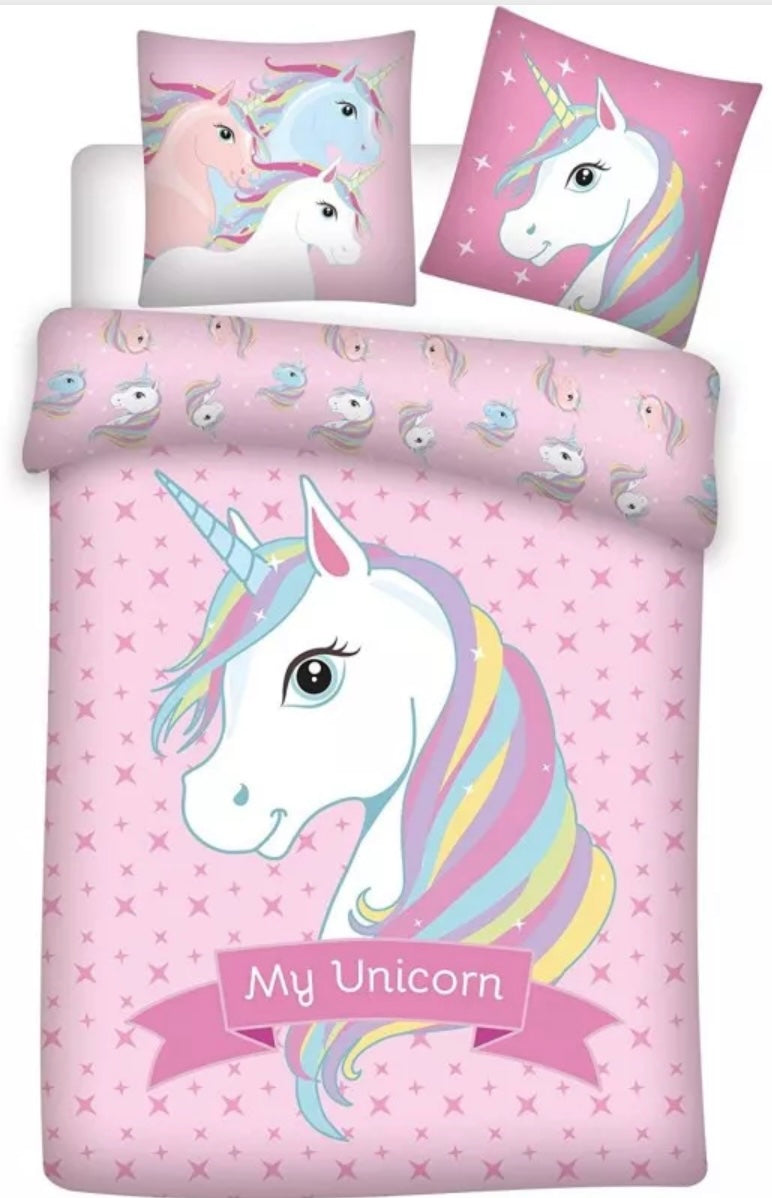 housse de couette une personne licorne polyester