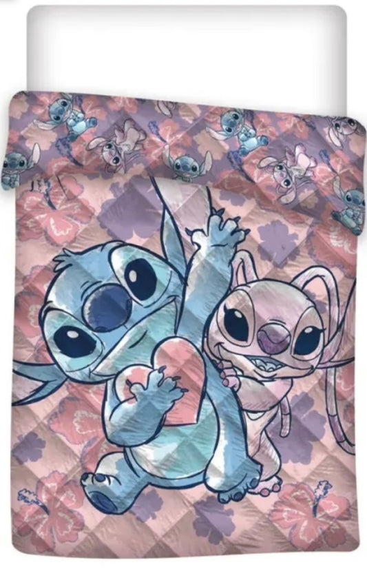 couette imprimée stitch rose une personne