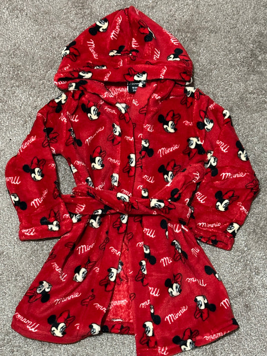 children's red minnie bathrobe