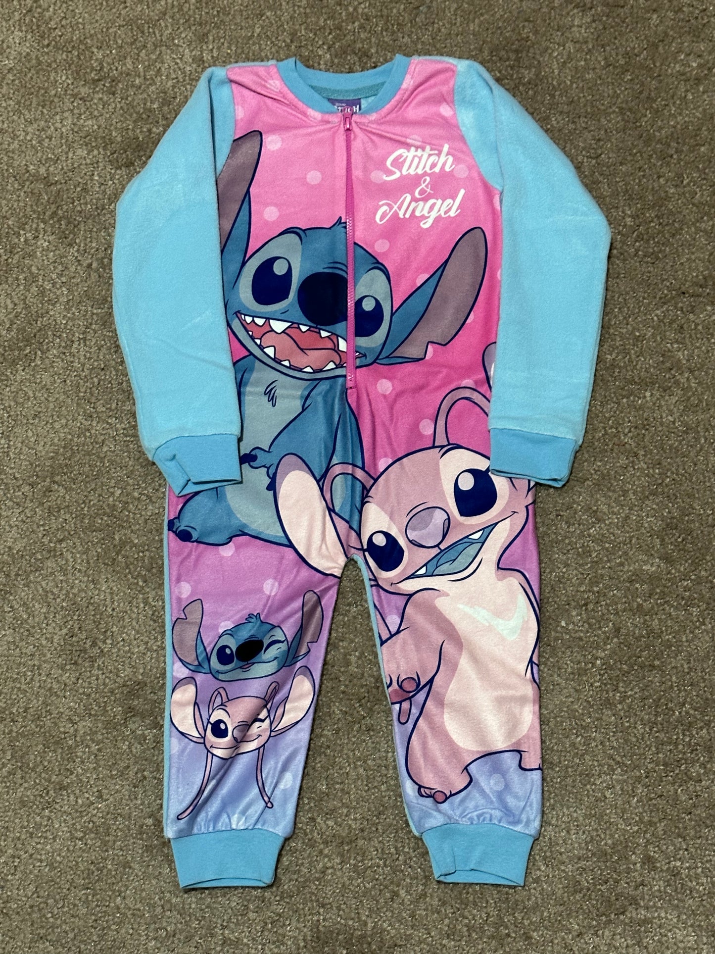 children's pink stitch jumpsuit