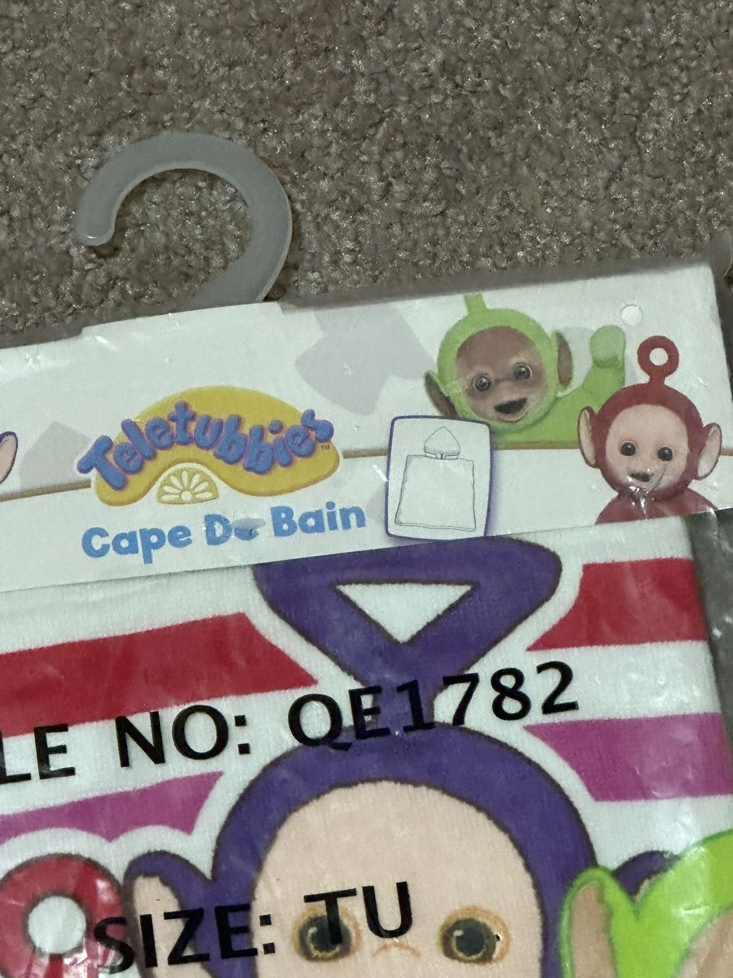 Cape de bain teletubbies à rayures